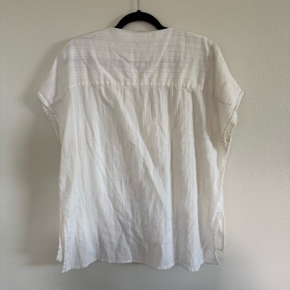 Poetry 100% Cotton Cream Draped Blouse - Picture 3 of 6
